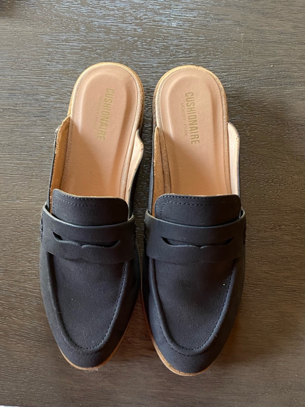 Cushionaire Black Suede Slip-On Loafer Mules - Picture 3 of 4